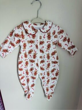 Rachel Riley Baby Girl Collared Gingerbread Footie Size 3M